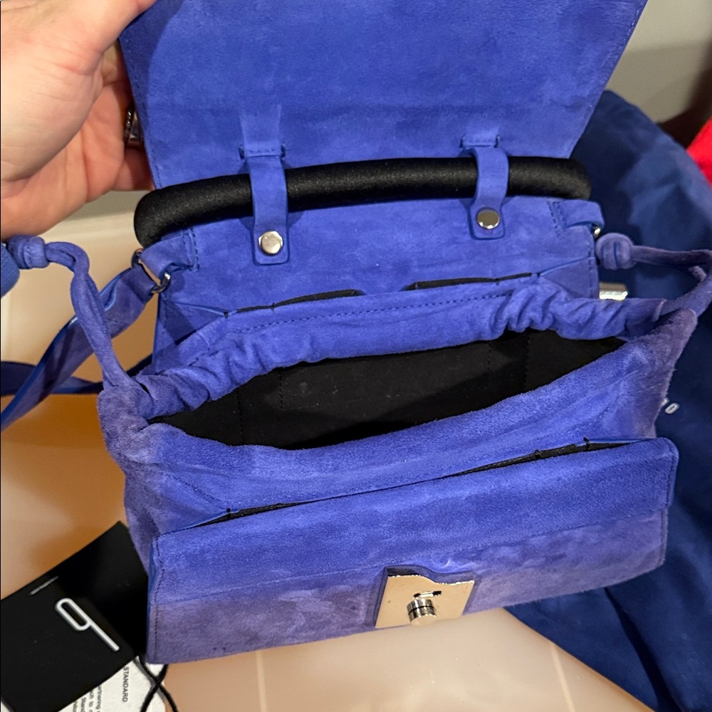 Behno Blue Suede Handbag *luxury boutique* - Picture 4 of 8